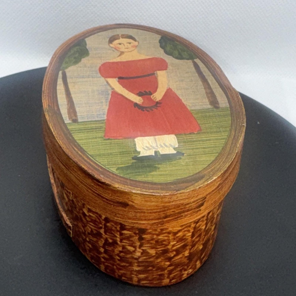Paint Decorated SIGNED Folk Art Shaker Pantry Box The Friends Frederick MD‎